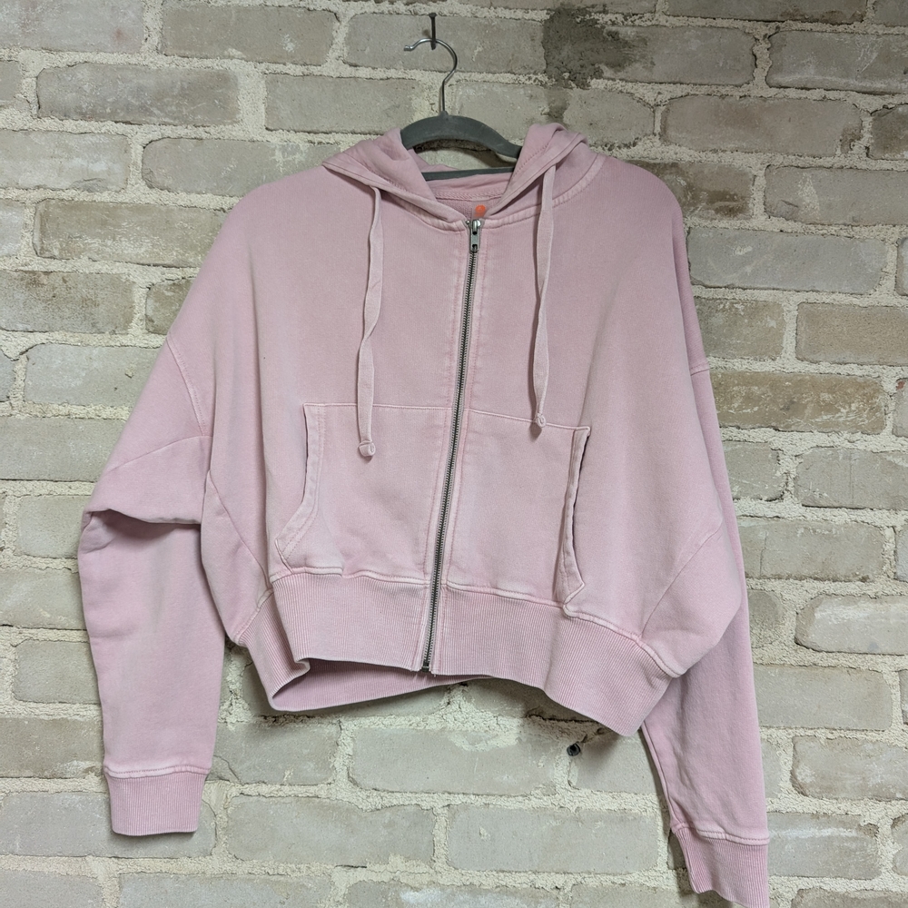 Mono B Light Pink Cropped Hoodie